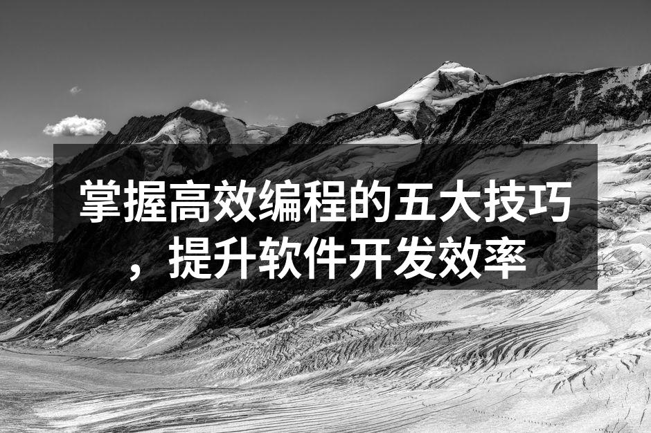 掌握高效编程的五大技巧，提升软件开发效率
